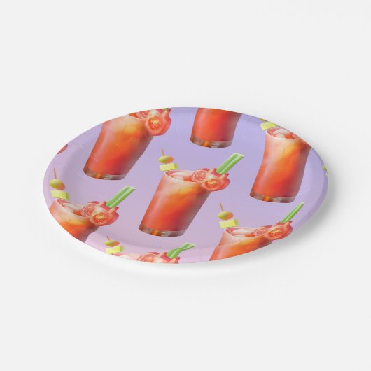 Creative Bloody Mary Cocktail Pappteller (Schrägansicht)