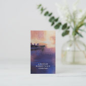 Creative Blue Abstrakt Modern Elegant Visitenkarte (Stehend Vorderseite)