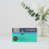 Creative Blue Airplane Runway Airport Taxi Visitenkarte (Stehend Vorderseite)