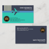 Creative Blue Airplane Runway Airport Taxi Visitenkarte (Vorne/Hinten)