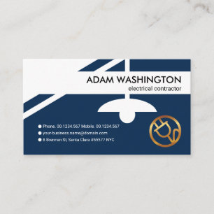 Creative Blue Electrical Light Bulb Switch Border Visitenkarte