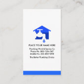 Creative Blue Faucet Plumbing Leak Visitenkarte (Rückseite)