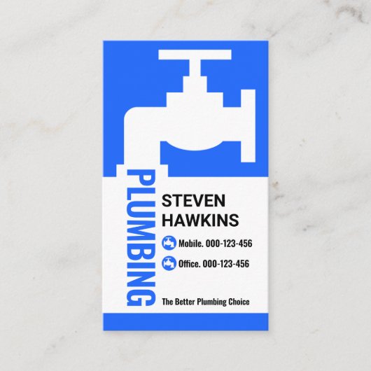 Creative Blue Faucet Plumbing Leak Visitenkarte (Vorderseite)