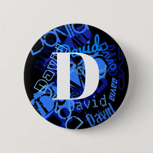 Creative Blue Monogram Button