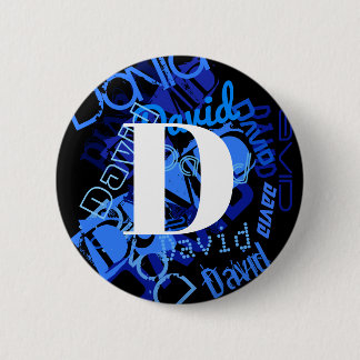Creative Blue Monogram Button