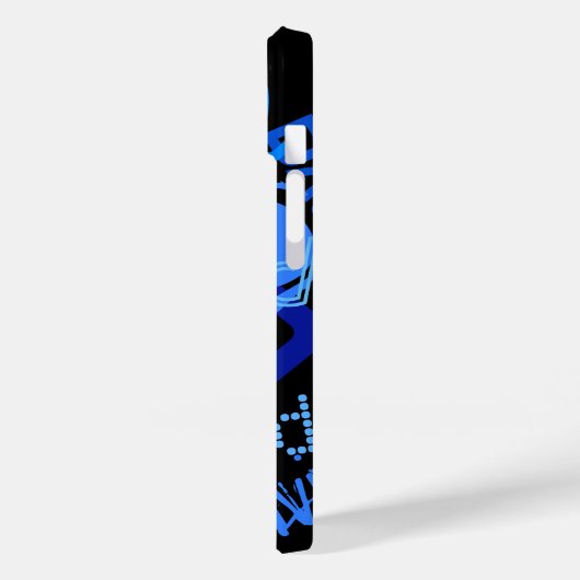 Creative Blue Monogram Case-Mate iPhone Hülle (Rückseite / Links)