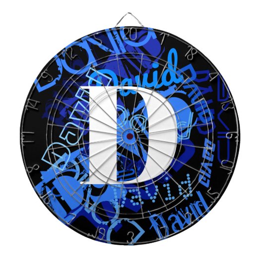 Creative Blue Monogram Dartscheibe (vorne)