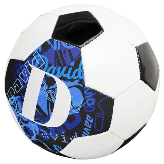 Creative Blue Monogram Fußball (Dreiviertel)