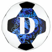 Creative Blue Monogram Fußball (Vorderseite)