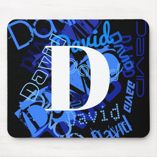 Creative Blue Monogram Mousepad (Vorne)