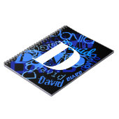 Creative Blue Monogram Notizblock (Linke Seite)