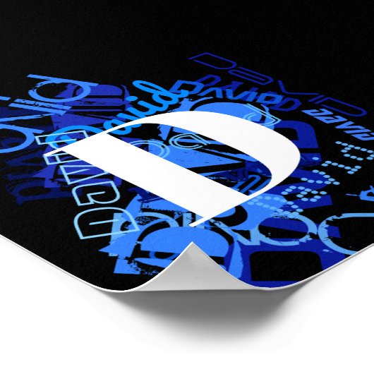Creative Blue Monogram Poster (Ecke)