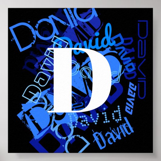 Creative Blue Monogram Poster (Vorne)