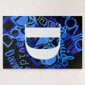 Creative Blue Monogram Puzzle (Horizontal)