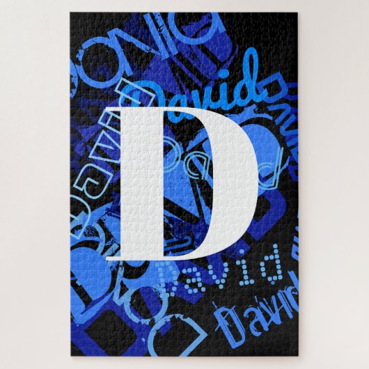 Creative Blue Monogram Puzzle (Vertikal)