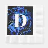 Creative Blue Monogram Serviette (Vorderseite)