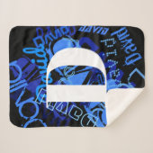 Creative Blue Monogram Sherpadecke (Vorderseite (Horizontal))