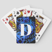 Creative Blue Monogram Spielkarten (Rückseite)
