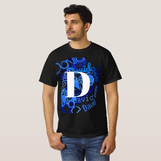 Creative Blue Monogram T-Shirt (Vorne ganz)