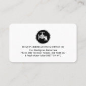 Creative Blue Plumber Pipe System Plumbing Works Visitenkarte (Rückseite)