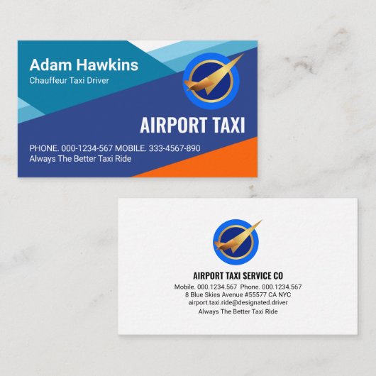 Creative Blue Sky Runways Visitenkarte (Vorne/Hinten)