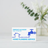 Creative Blue Zuhause Faucet-Pipeline Visitenkarte (Stehend Vorderseite)