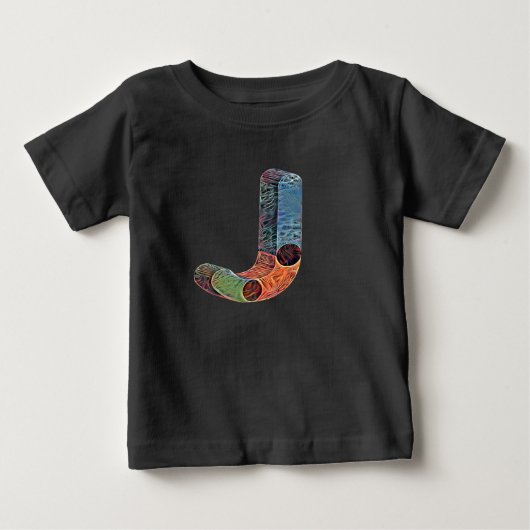 Creative Bold Letter J Initial Monogram Baby T-shirt (Vorderseite)