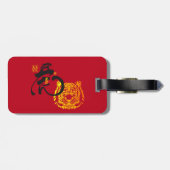 Creative Bold Red Chinoiserie Tiger Symbol Gepäckanhänger (Rückseite horizontal)