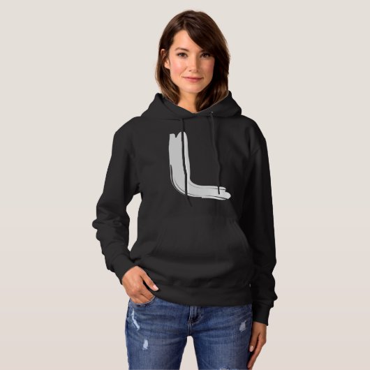 Creative Bold White Letter L   Alphabet  Marker Hoodie (Vorne ganz)