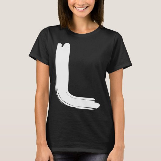 Creative Bold White Letter L  Alphabet Marker T-Shirt (Vorderseite)