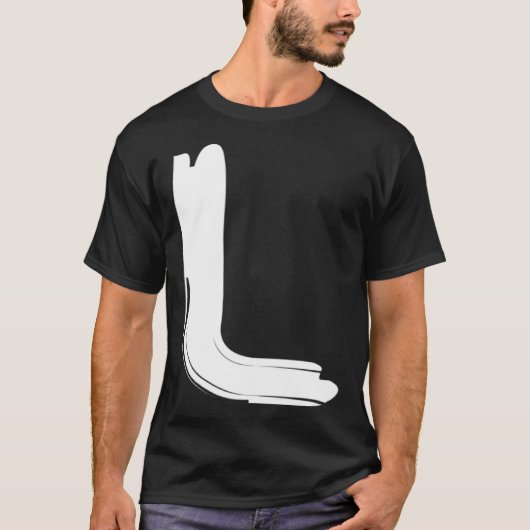 Creative Bold White Letter L Alphabet Marker T-Shirt (Vorderseite)