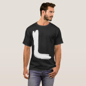 Creative Bold White Letter L Alphabet Marker T-Shirt (Vorne ganz)