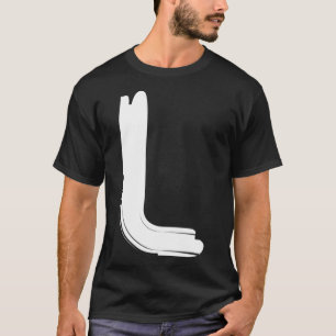 Creative Bold White Letter L Alphabet Marker T-Shirt