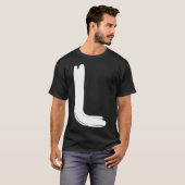 Creative Bold White Letter L Alphabet Marker T-Shirt (Vorne ganz)