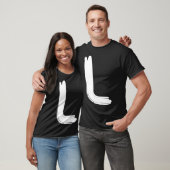 Creative Bold White Letter L Alphabet Marker T-Shirt (Unisex)
