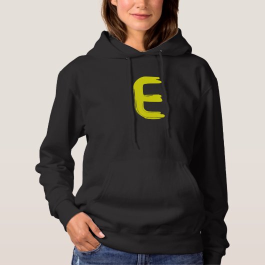 Creative Bold Yellow Letter E - Design Alphabet - Hoodie (Vorderseite)