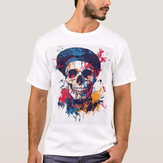 Creative Bones � Funny Artist Skull T-Shirt (Vorderseite)