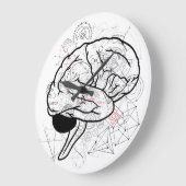 Creative Brain Artwork mit Science Theme Große Wanduhr (Winkel)