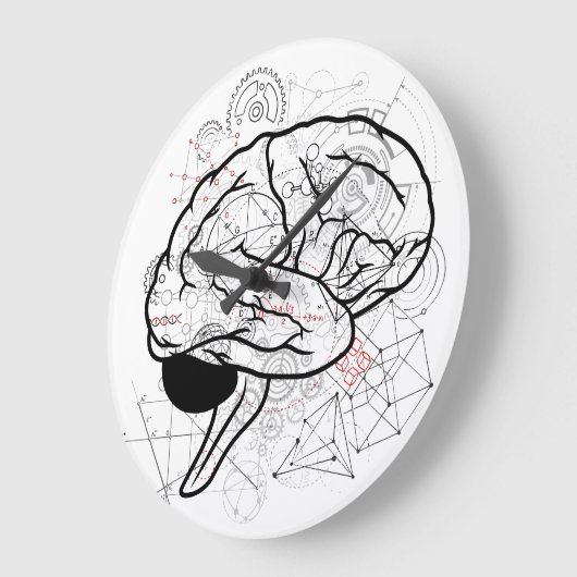 Creative Brain Artwork mit Science Theme Große Wanduhr (Winkel)