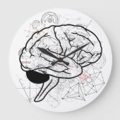 Creative Brain Artwork mit Science Theme Große Wanduhr (Vorderseite)