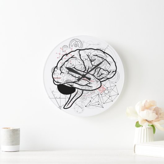 Creative Brain Artwork mit Science Theme Große Wanduhr (Zuhause)