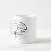 Creative Brain Artwork mit Science Theme Kaffeetasse (Vorderseite Links)