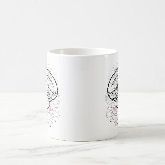 Creative Brain Artwork mit Science Theme Kaffeetasse (Mittel)