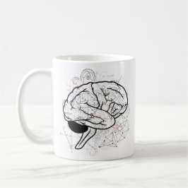 Creative Brain Artwork mit Science Theme Kaffeetasse