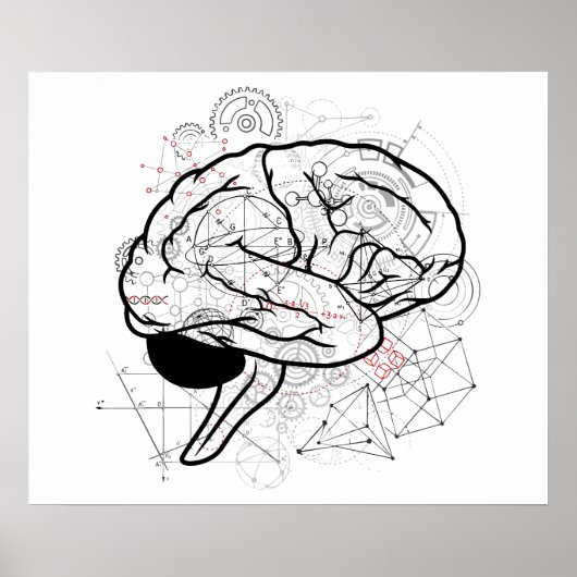 Creative Brain Artwork mit Science Theme Poster (Vorne)