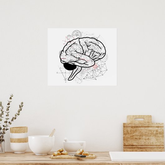 Creative Brain Artwork mit Science Theme Poster (Küche)