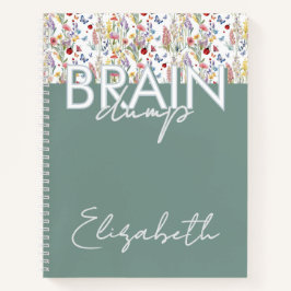 Creative Brain Dump Mindset Organizer Floral sage  Notizblock