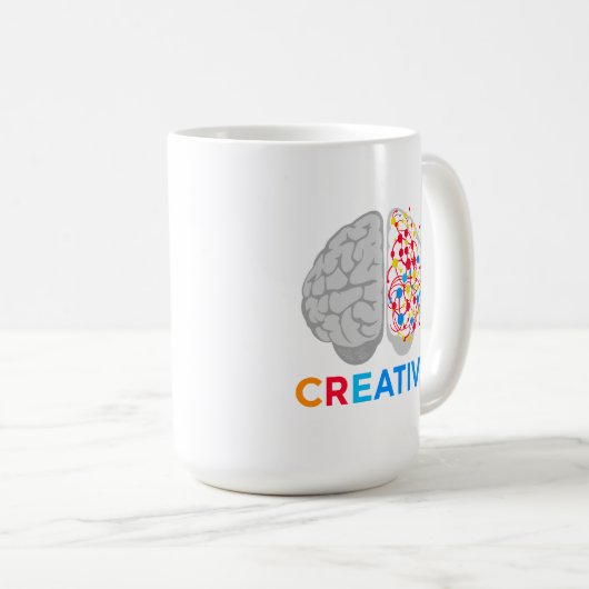 Creative Brain Left Right Hemisphere Kaffeetasse (VorderseiteRechts)