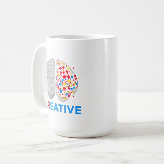 Creative Brain Left Right Hemisphere Kaffeetasse (Vorderseite Links)