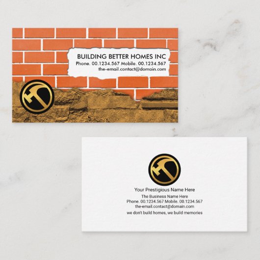 Creative Brickwork Mauerwerk Plastering Works Visitenkarte (Vorne/Hinten)